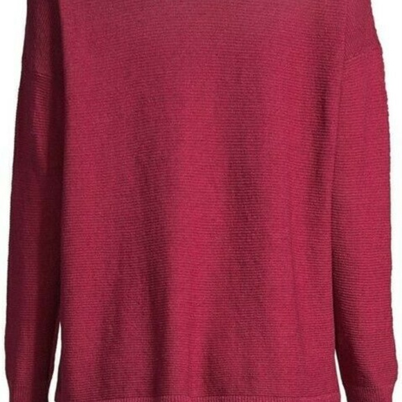 218.00 NWT EILEEN FISHER L HIBISCUS ORGANIC LINEN STRETCH TOP HI/LOW HEM - Picture 7 of 9